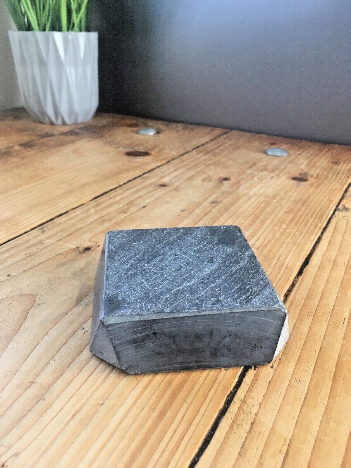 photo furniture Vintage Geometric Faceted Welsh Folk Art Slate Bowl Ashtray Dish Artdeco Antique