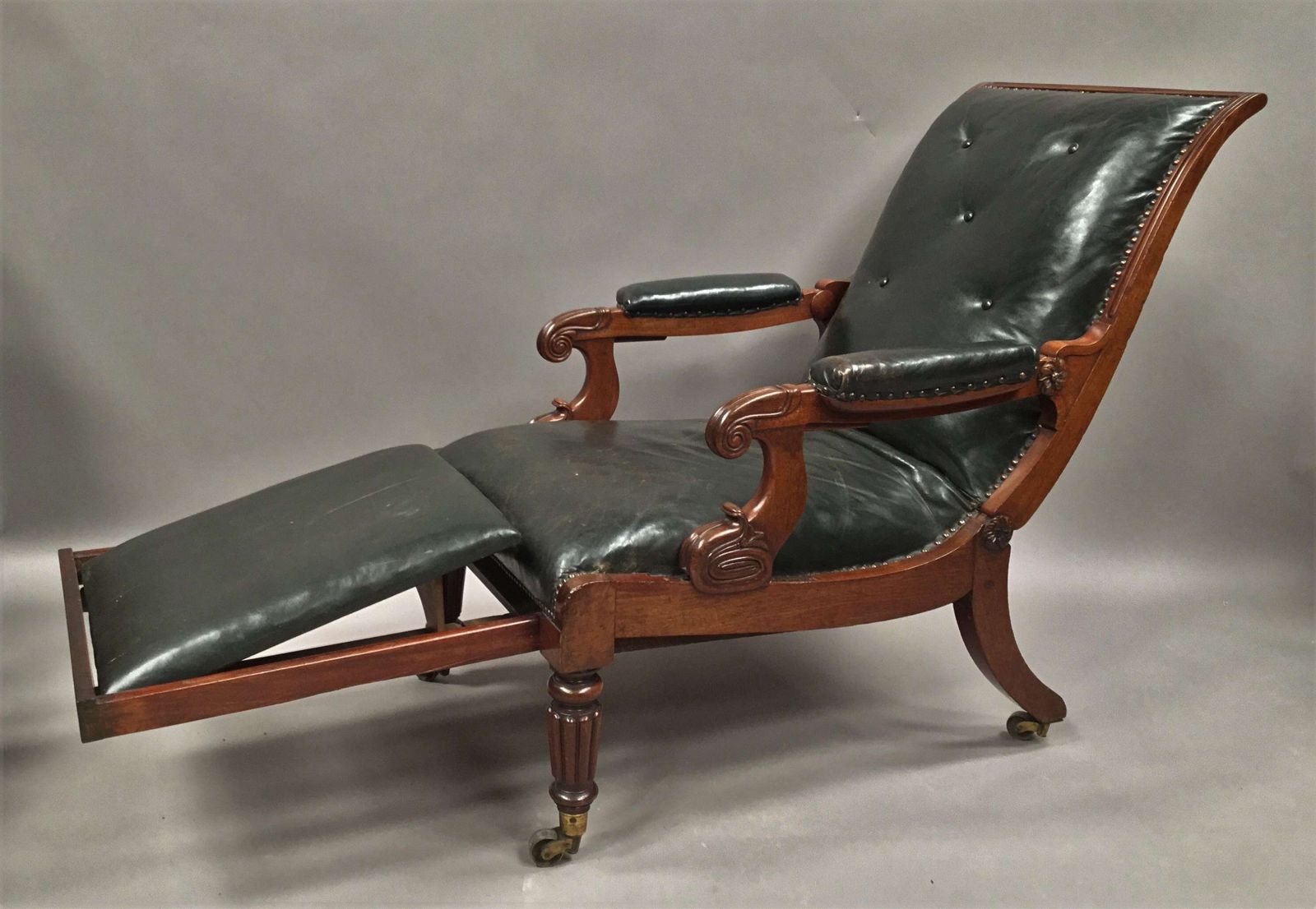 A Significant Late Regency Mahogany And Leather Daws Library Chair photo for sale