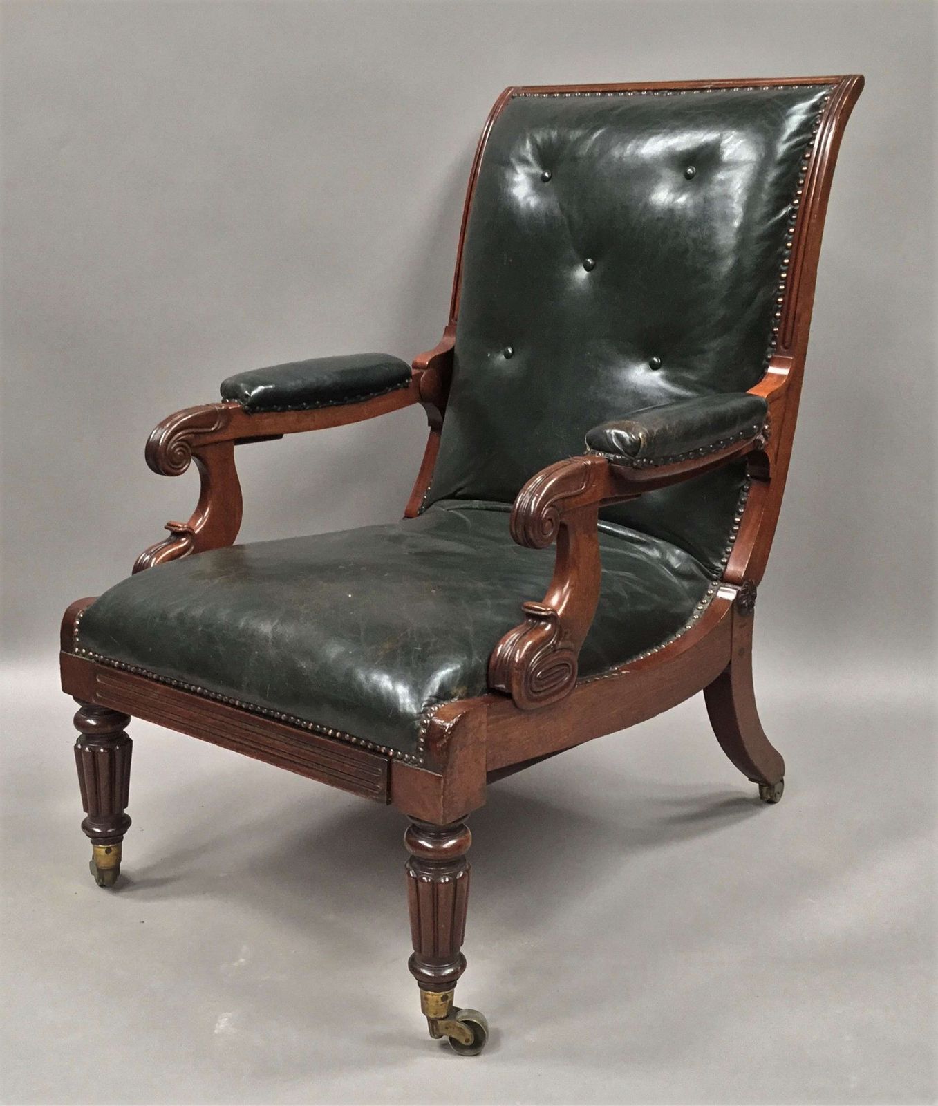A Significant Late Regency Mahogany And Leather Daws Library Chair photo 5225.0