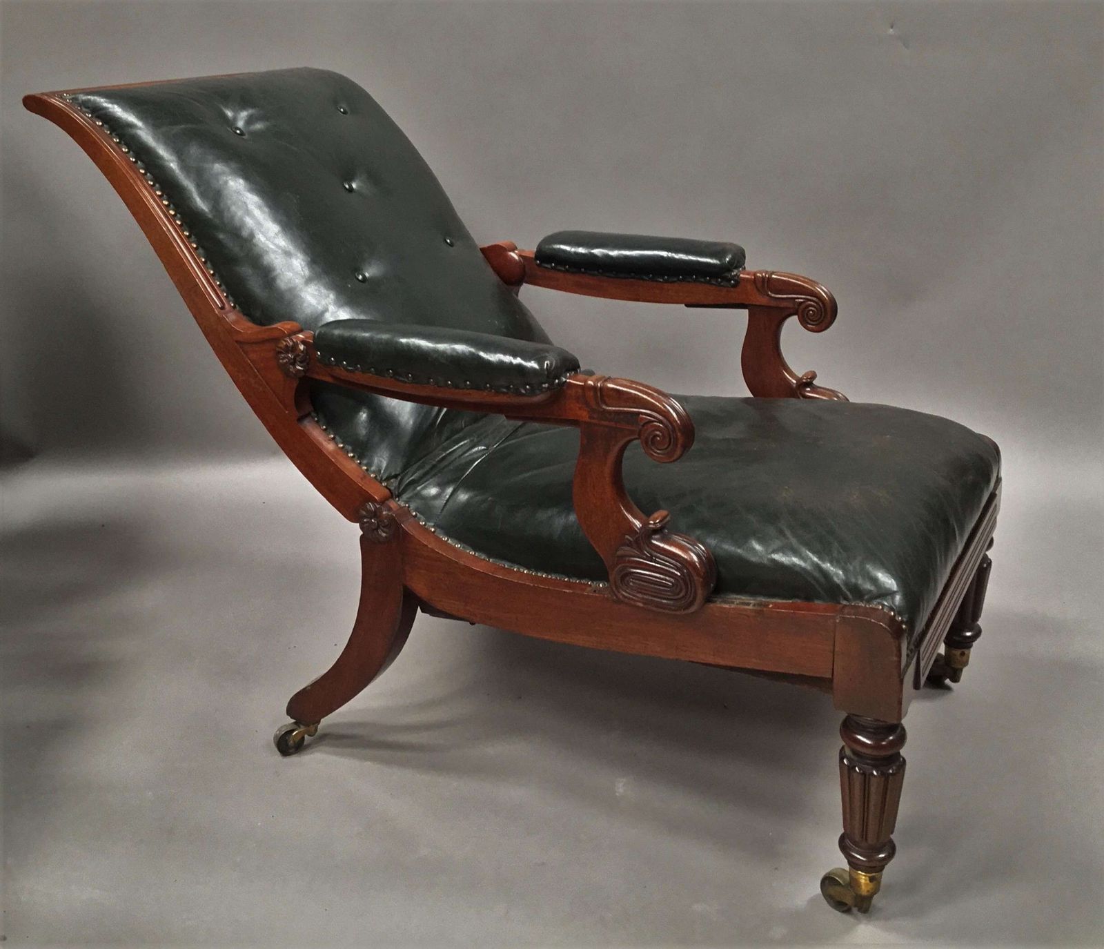 5225.0 A Significant Late Regency Mahogany And Leather Daws Library Chair photo