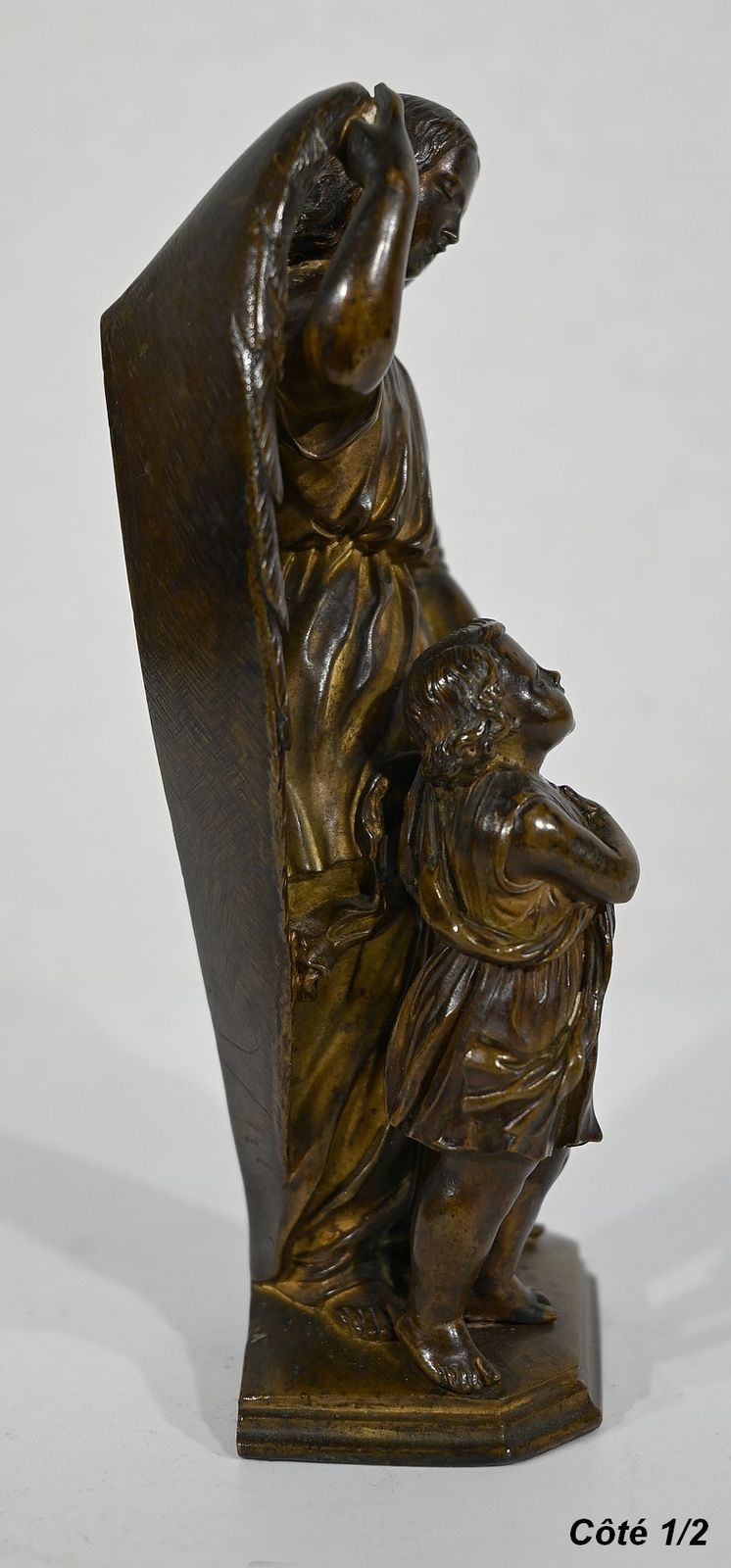 710.7 Patinated Bronze, “Child Led By An Angel” – 1900 photo