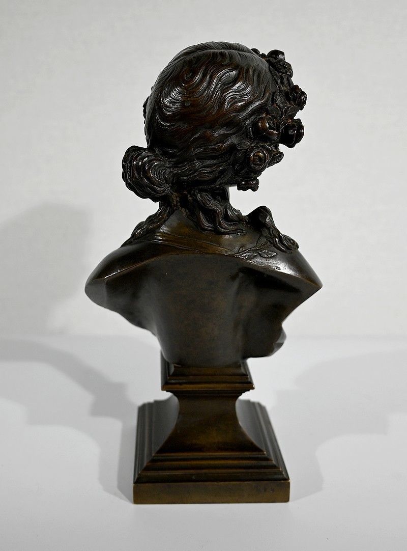 Bronze "Young Woman Crowned With Flowers" After Jc Marin   19th Century photo 721.0