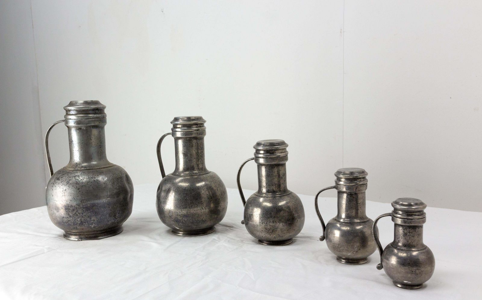 Series Of Five Tin Pitchers, France, Late 18th Century photo furniture