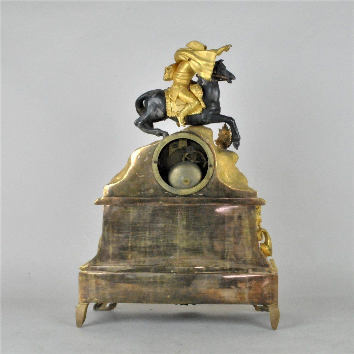 Napoleon Crossing The Alps, Gilt Bronze Pendulum, 19th Century photo for sale