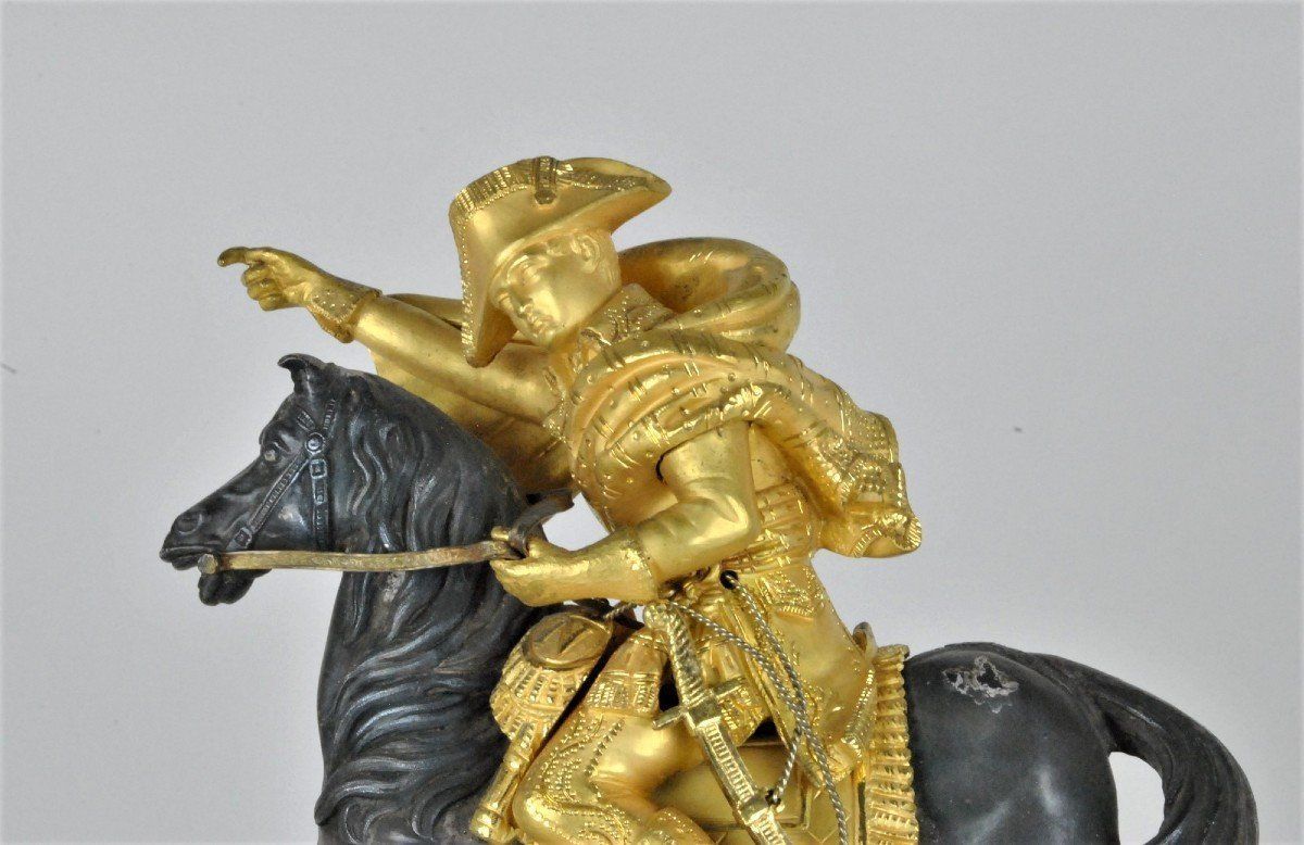 Napoleon Crossing The Alps, Gilt Bronze Pendulum, 19th Century photo 1358.0