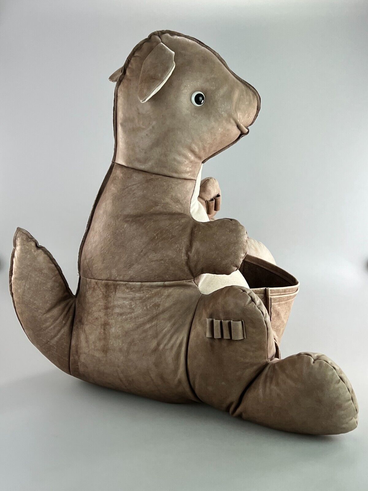 photo furniture 60's 70's Vintage Leather Kangaroo Newspaper Holder Newspaper Stands R Space Age