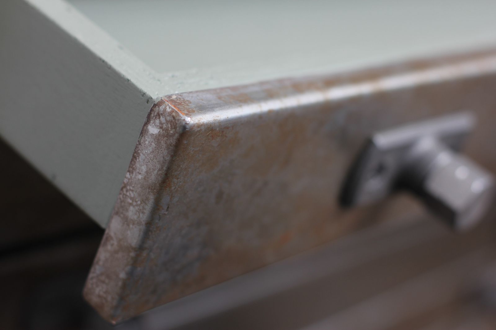 photo for sale Faraz Reclaimed Scaffolding And Distressed Steel Plan Chest On Locking Castors