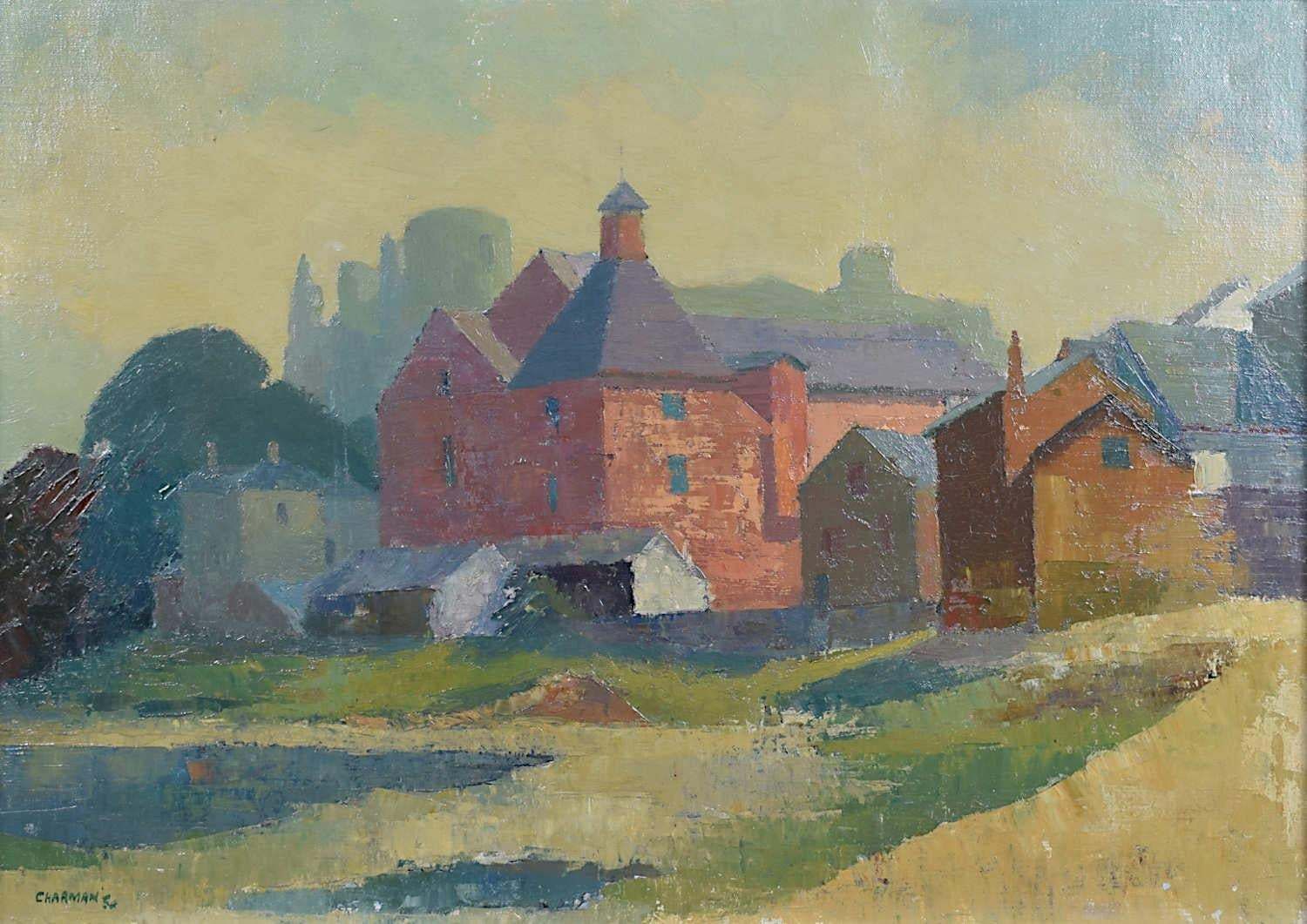 Clifford Charman Cockermouth, Brewery & Castle: Clifford Charman Oil Painting Modern British Art photo furniture