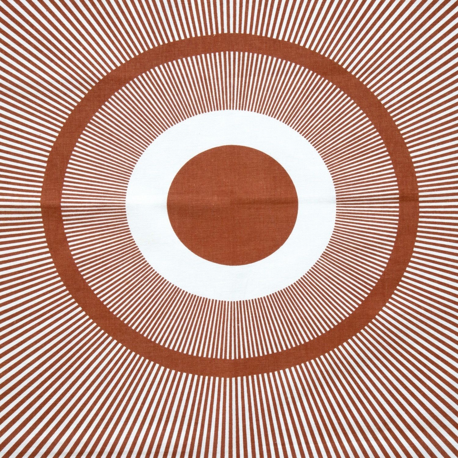 Op Art Target Design Screenprinted Art Textile From Norway, 1970s