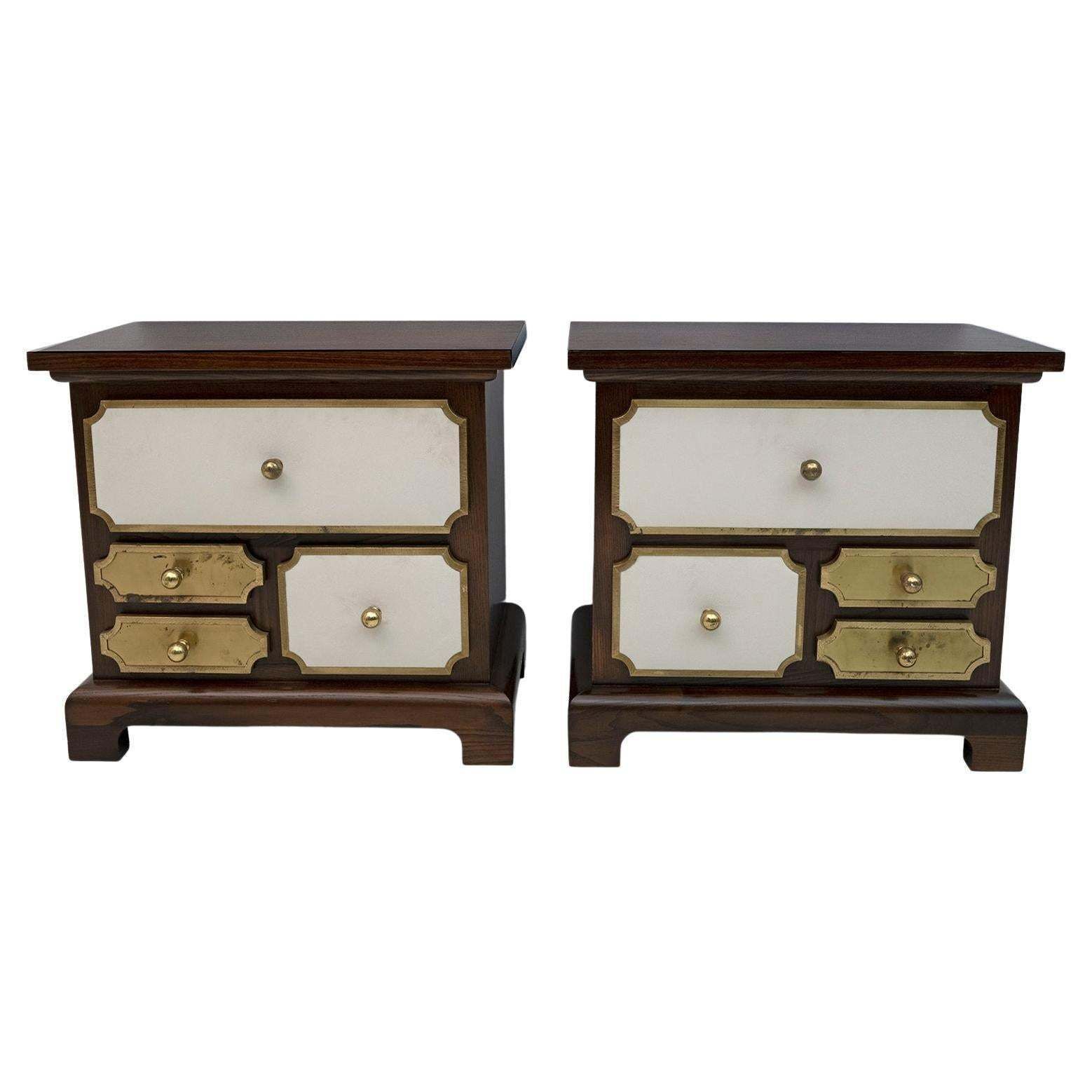 Pair Of Luciano Frigerio Mid Century Modern Italian Bedside Tables, 1960s