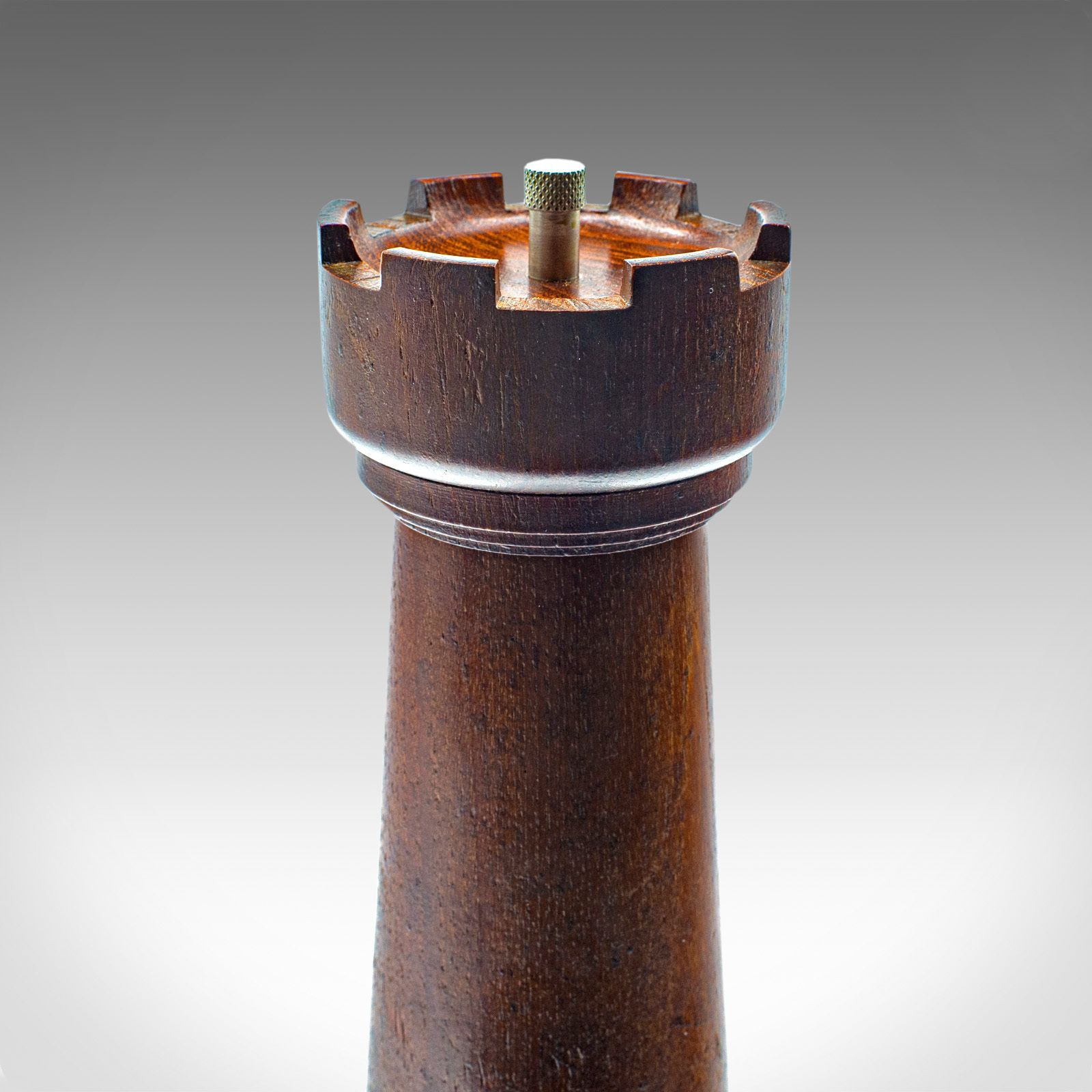 Vintage Decorative Pepper Grinder, English, Oak, Condiment Dispenser, Chess Rook photo Home Decor
