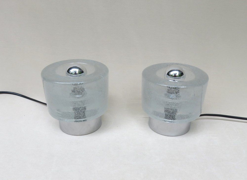 Small Space Age Table Lights In Chrome Plating And Bubble Glass From Peill & Putzler, Set Of 2 photo furniture