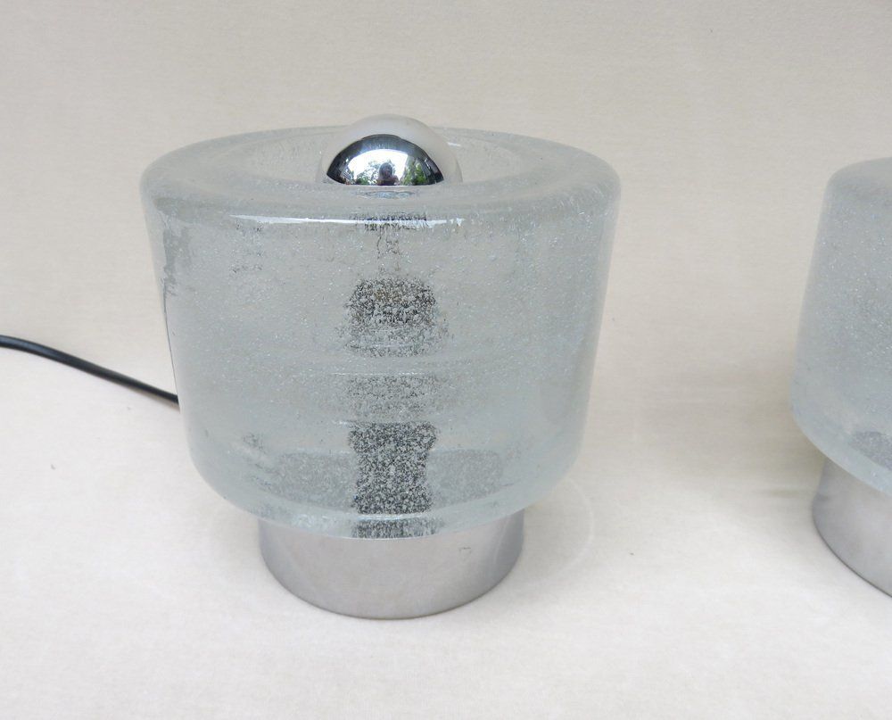Small Space Age Table Lights In Chrome Plating And Bubble Glass From Peill & Putzler, Set Of 2 photo 1705.1