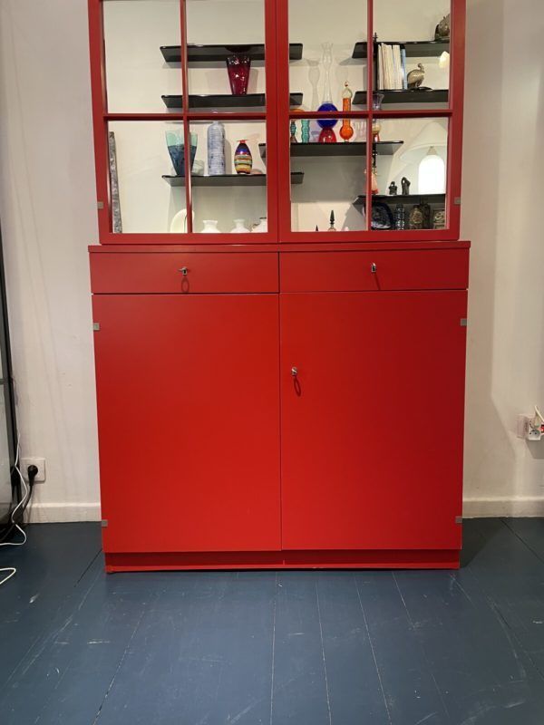 Mid Century Modern Cabinet In Red By Rudolf Frank photo vinterior