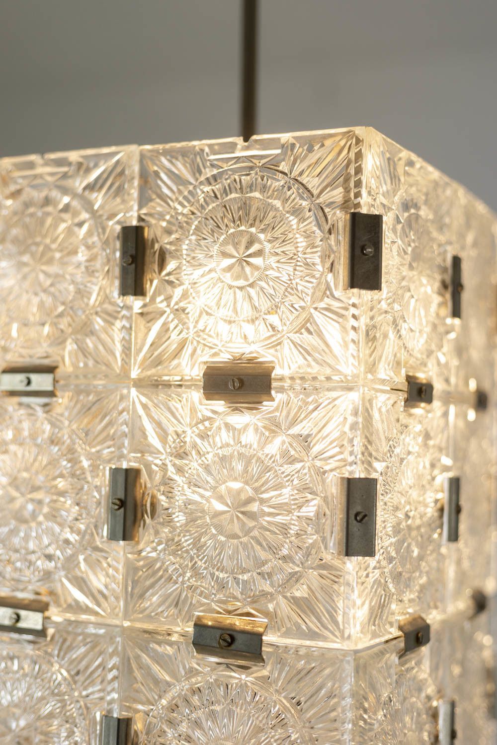 Kamenicky Senov, Pair Of Lanterns In Glass, 1970s photo for sale