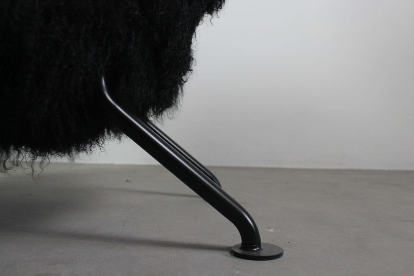 Franco Albini Pl19 Or Tre Pezzi Armchair In Black Mongolian Wool For Poggi Italy photo 15370.0