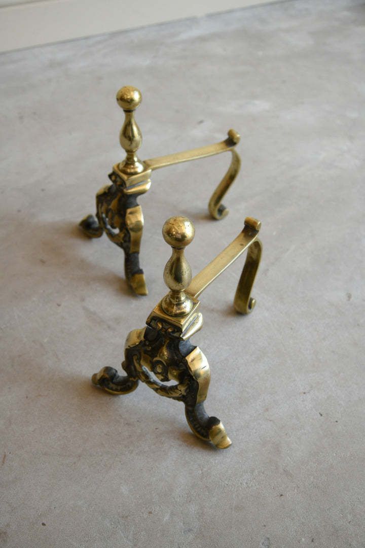 Antique Brass Poker Rests, 1800s photo 65.0