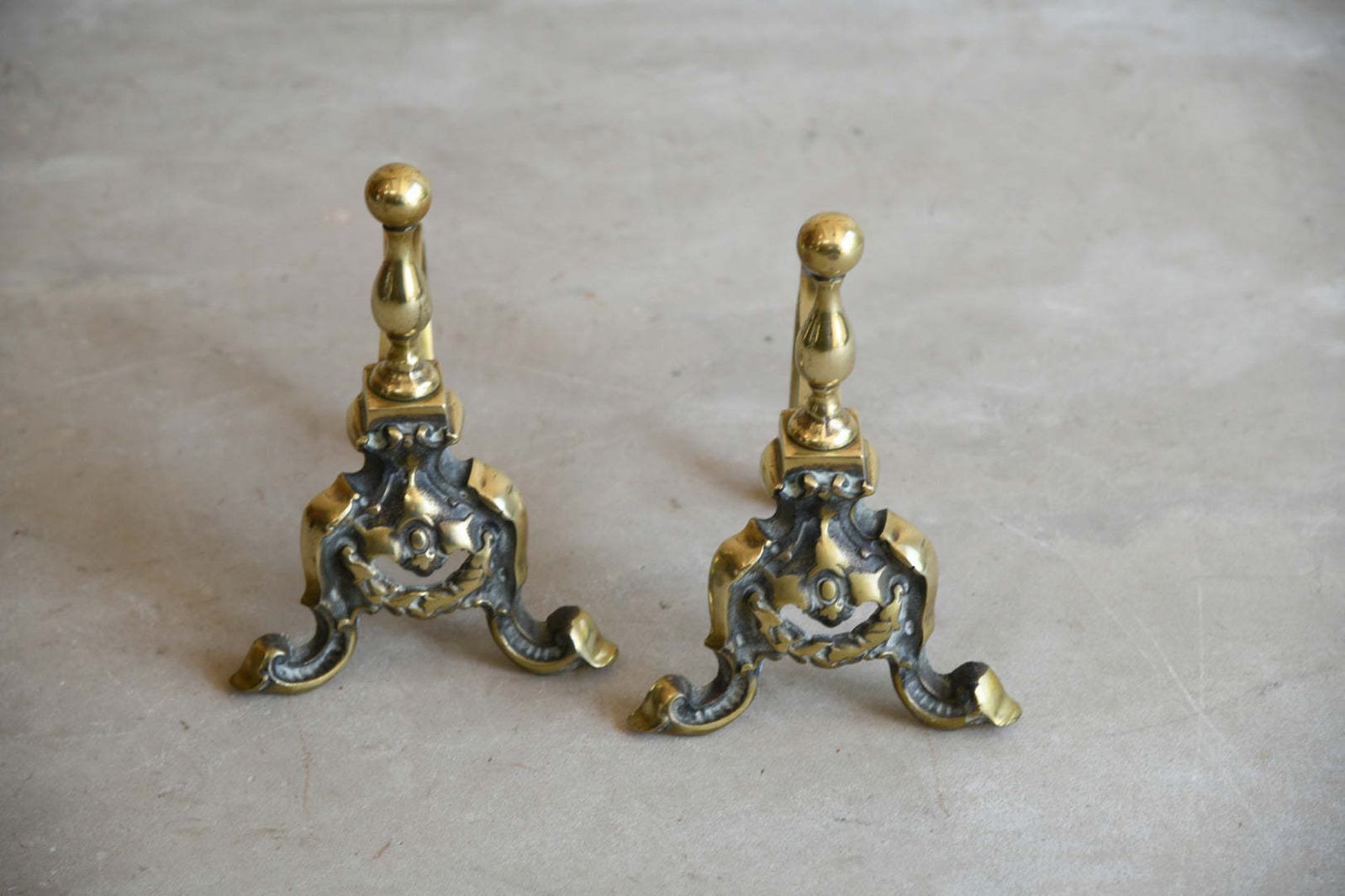 Antique Brass Poker Rests, 1800s photo buy