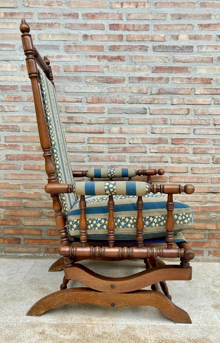 Spanish Rocking Chairs In Carved Walnut, 1960, Set Of 2 photo Furniture