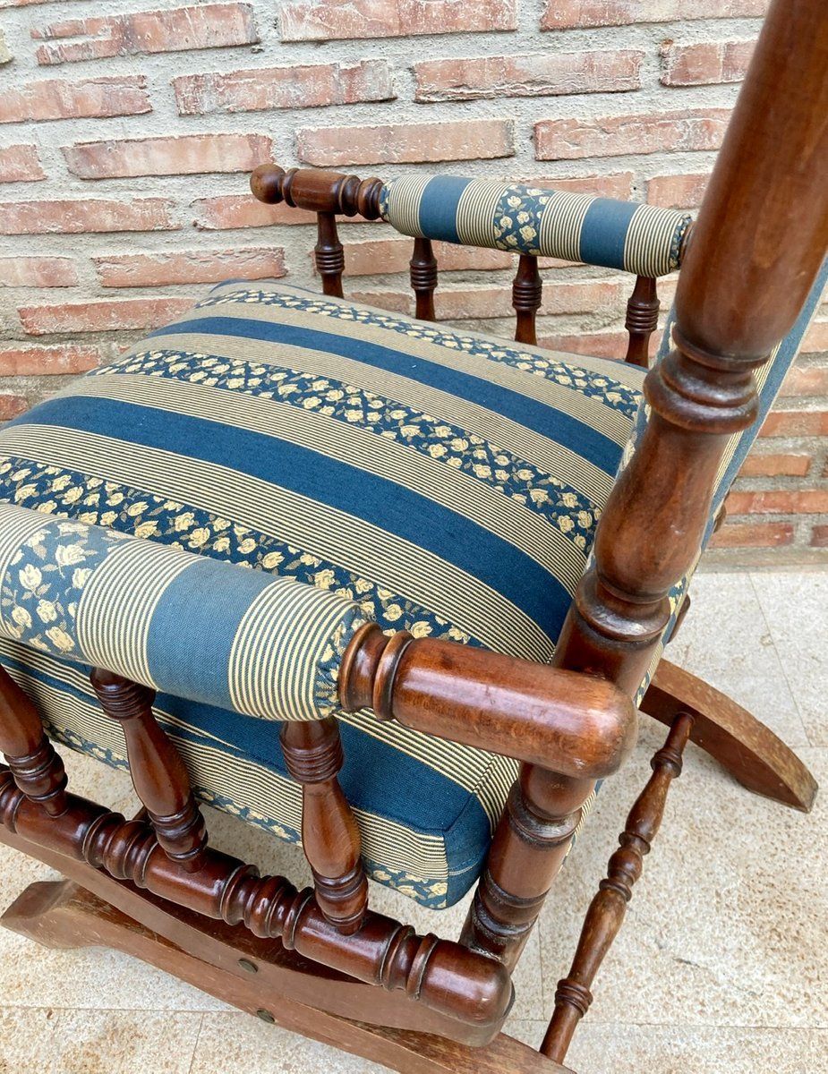 Spanish Rocking Chairs In Carved Walnut, 1960, Set Of 2 photo buy