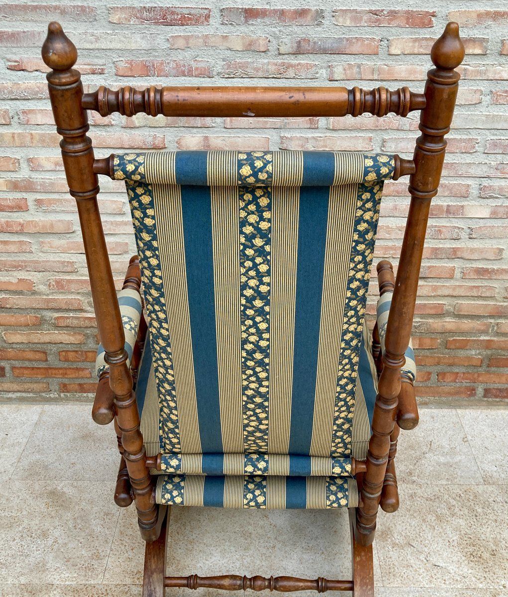 photo buy Spanish Rocking Chairs In Carved Walnut, 1960, Set Of 2