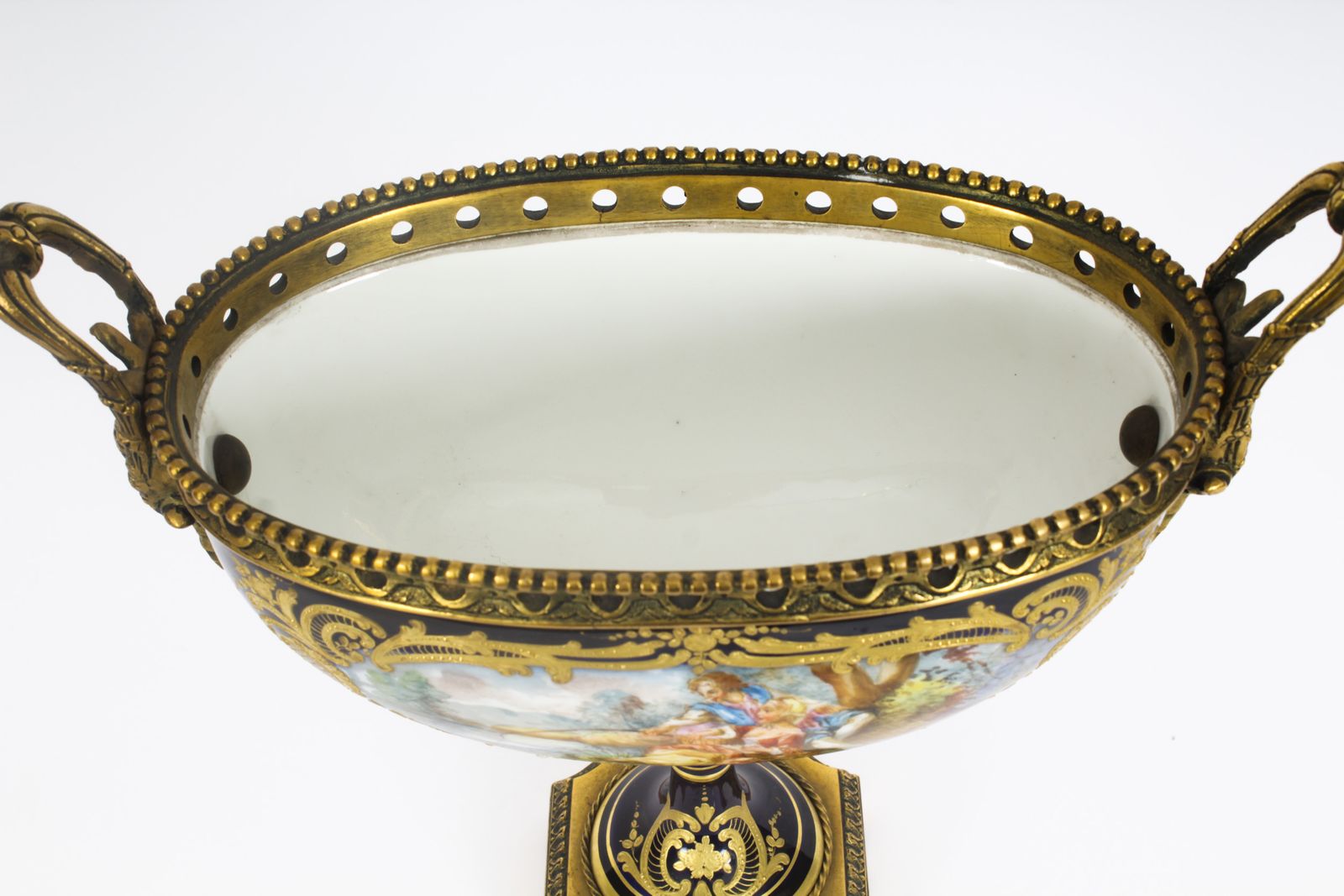 Antique Paris Porcelain & Ormolu Mounted Three Piece Garniture Circa 1900 photo 5250.0