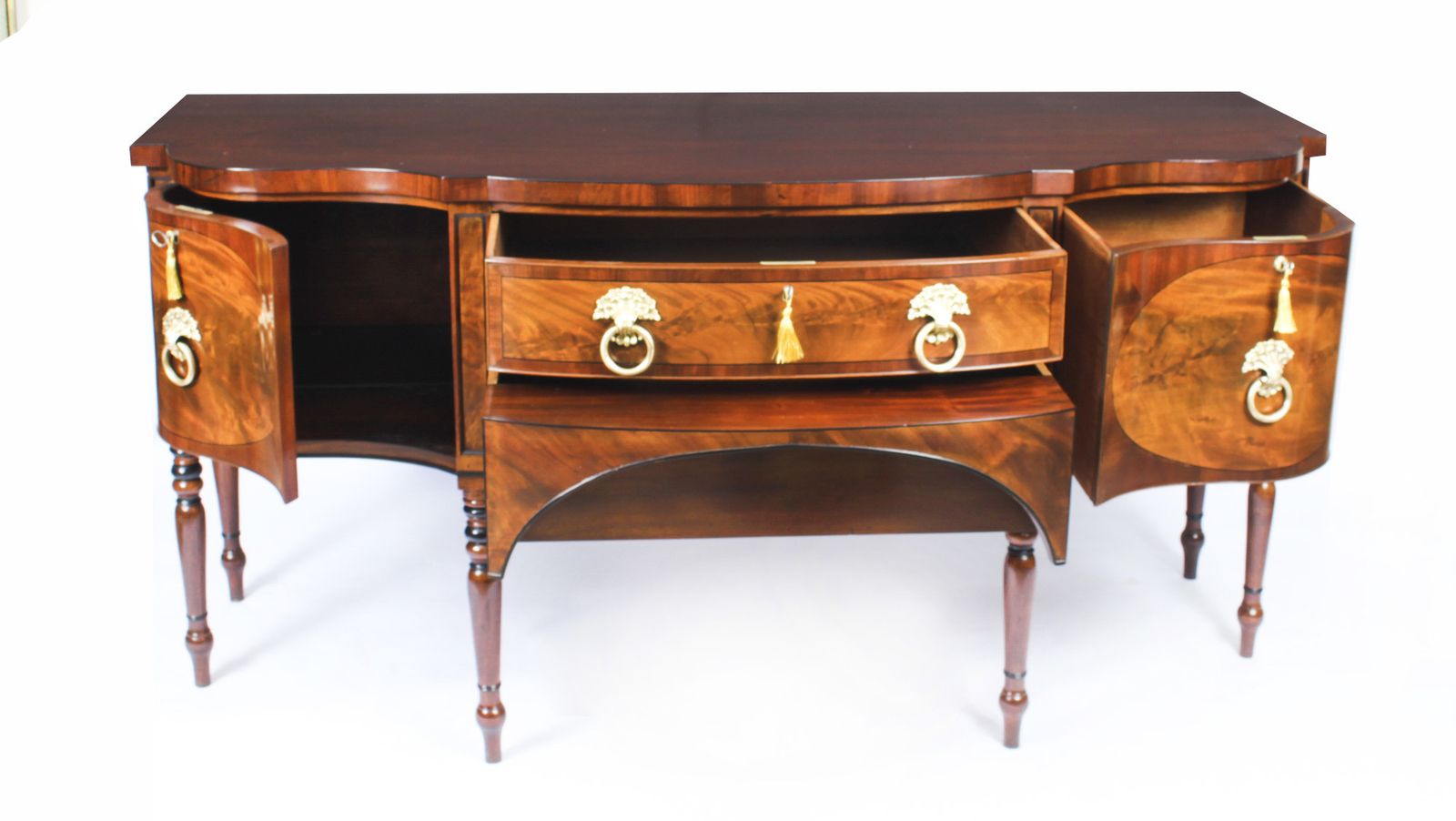Antique English Regency Flame Mahogany Sideboard C1820 19th Century photo vintage