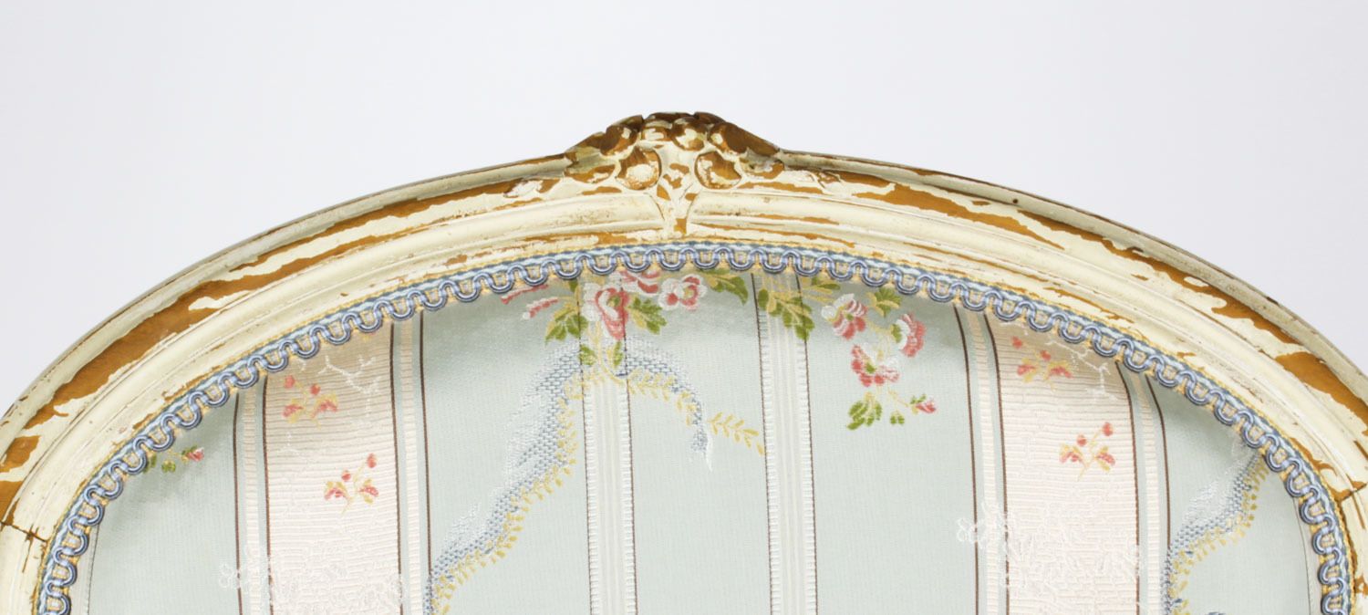photo furniture Pair Shabby Chic Louis Revival French Painted Armchairs 19th  Century