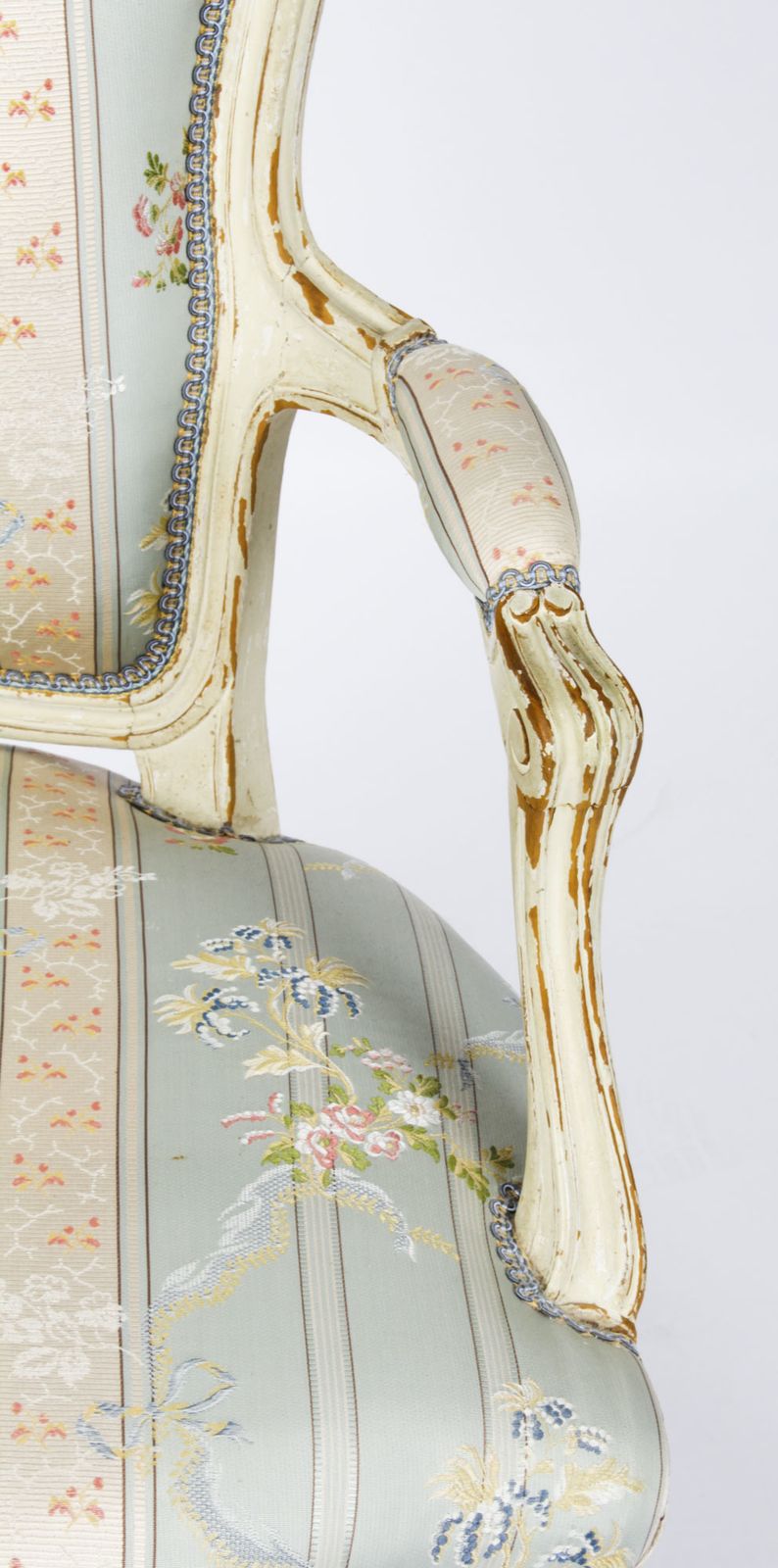 1100.0 Pair Shabby Chic Louis Revival French Painted Armchairs 19th  Century photo