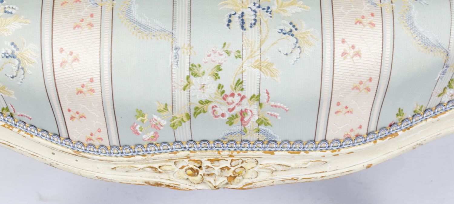 photo buy Pair Shabby Chic Louis Revival French Painted Armchairs 19th  Century