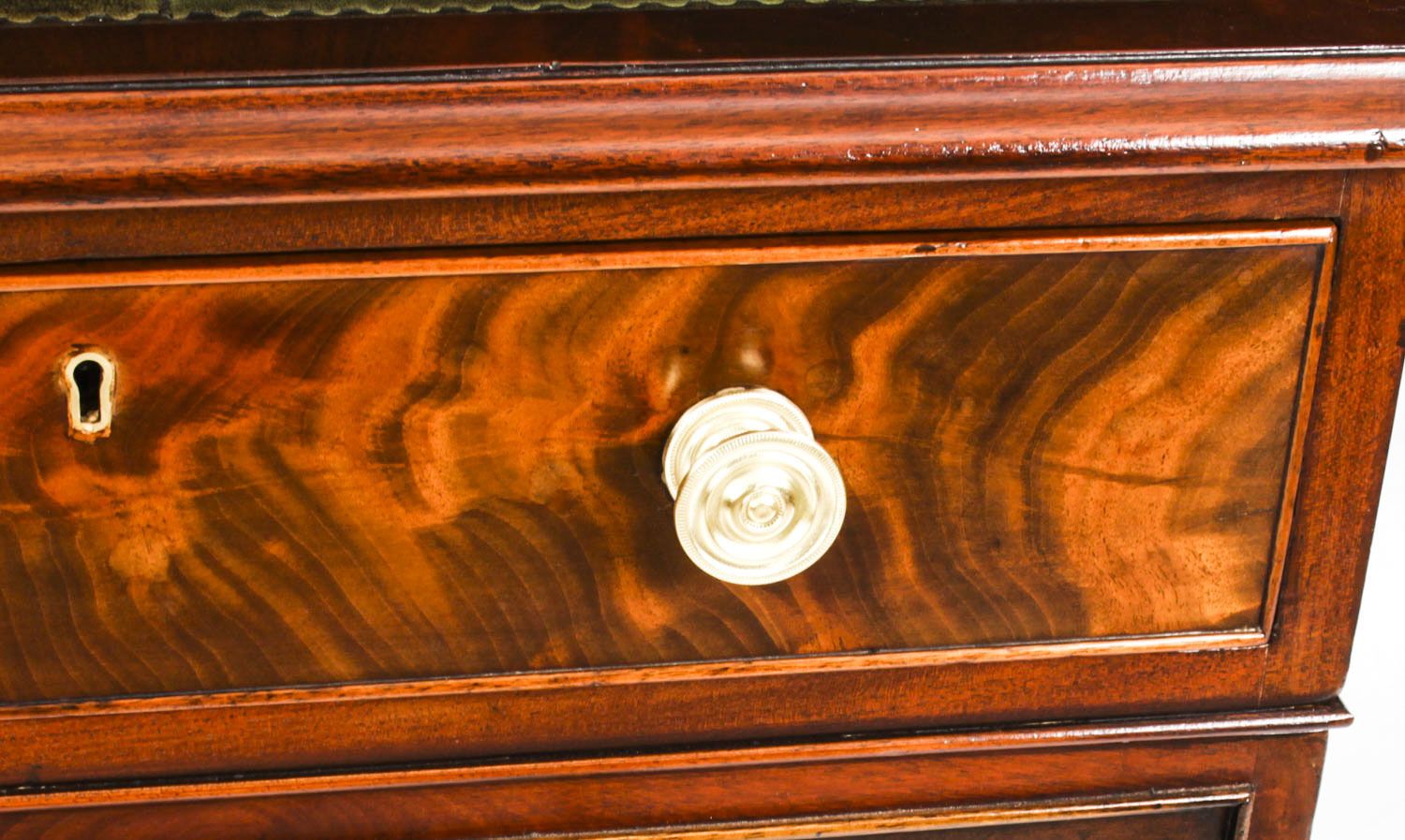 photo furniture 4ft Victorian Flame Mahogany Partners Pedestal Desk 19th C