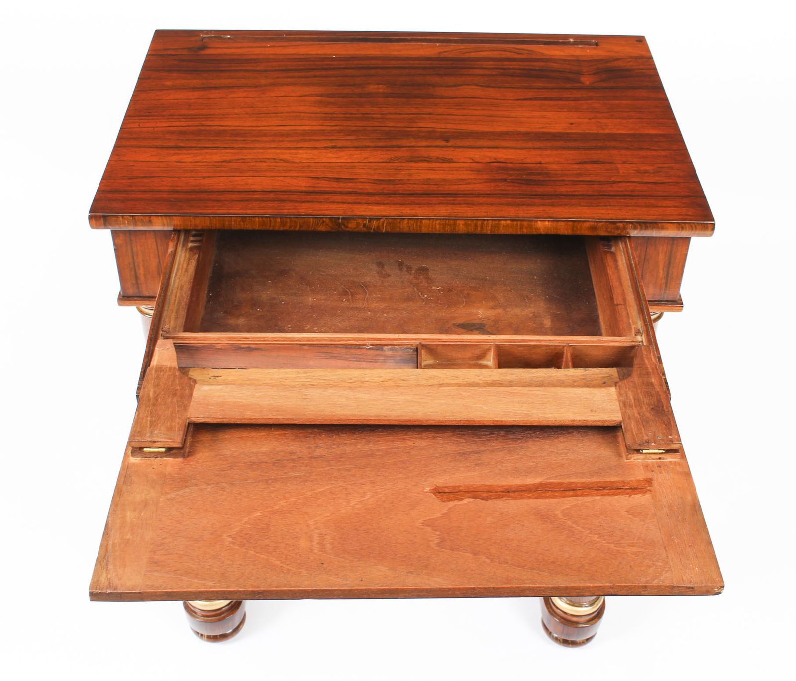 Furniture Antique English Empire Writing Side Table C.1820  19th Century photo
