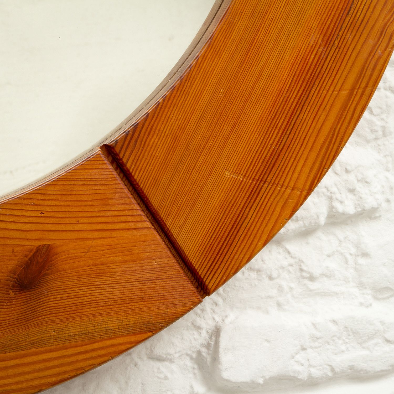 Solid Pine Mirror By Glas Mäster, Markaryd, Sweden, 1960s photo for sale