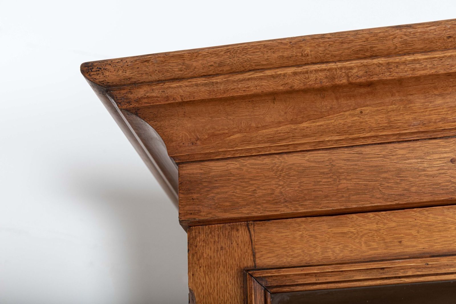 photo for sale 19thc English Glazed Oak Bookcase Cabinet