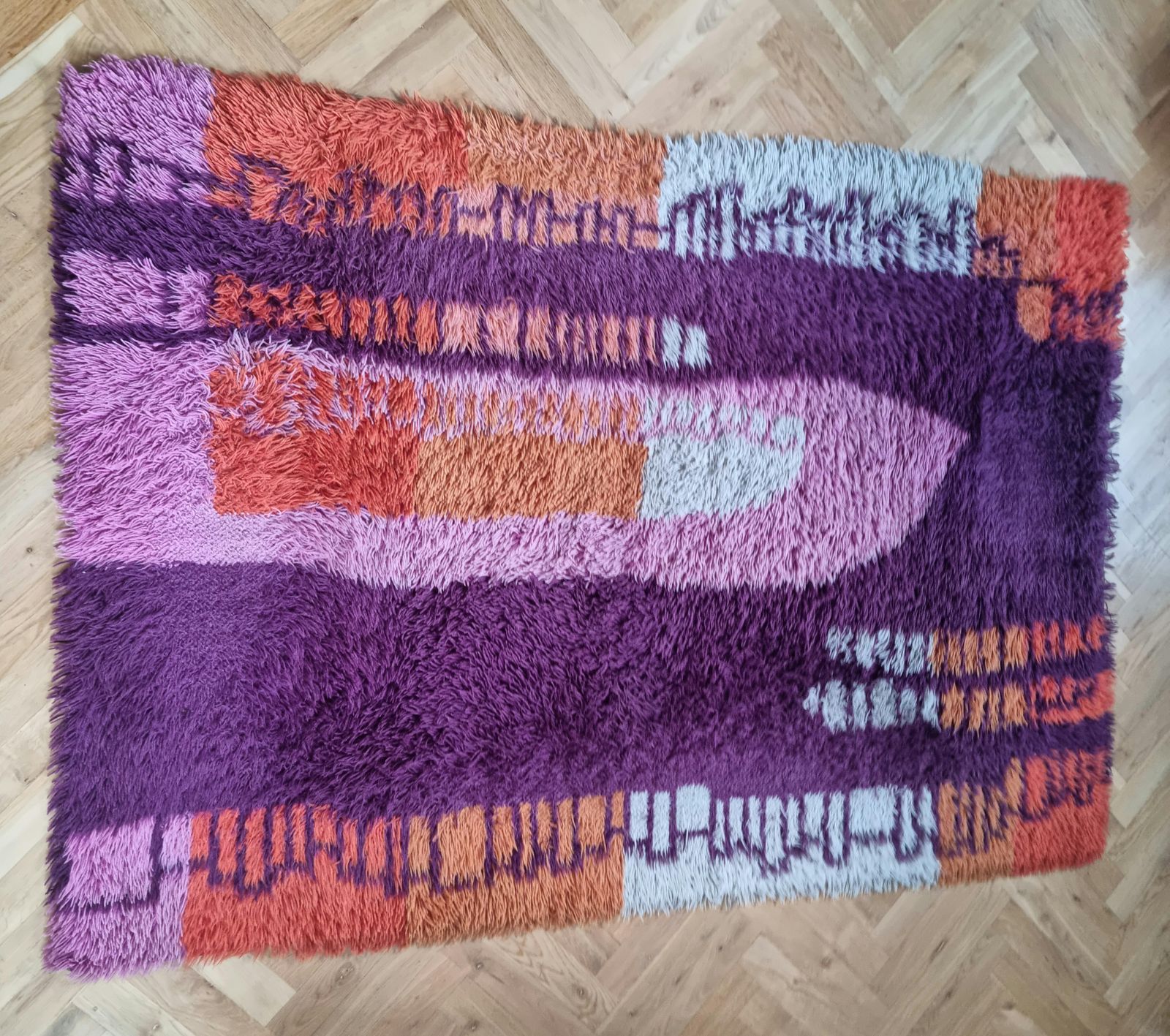 Mid-Century Ege Rya-stijl vloerkleed, Denemarken, jaren 1970 photo Textiel