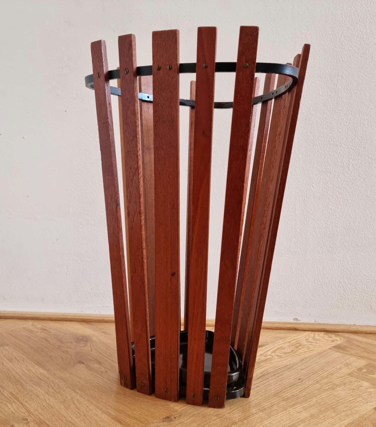 Mid Century Teak Umbrella Stand, Denmark, 1960s photo 257.0
