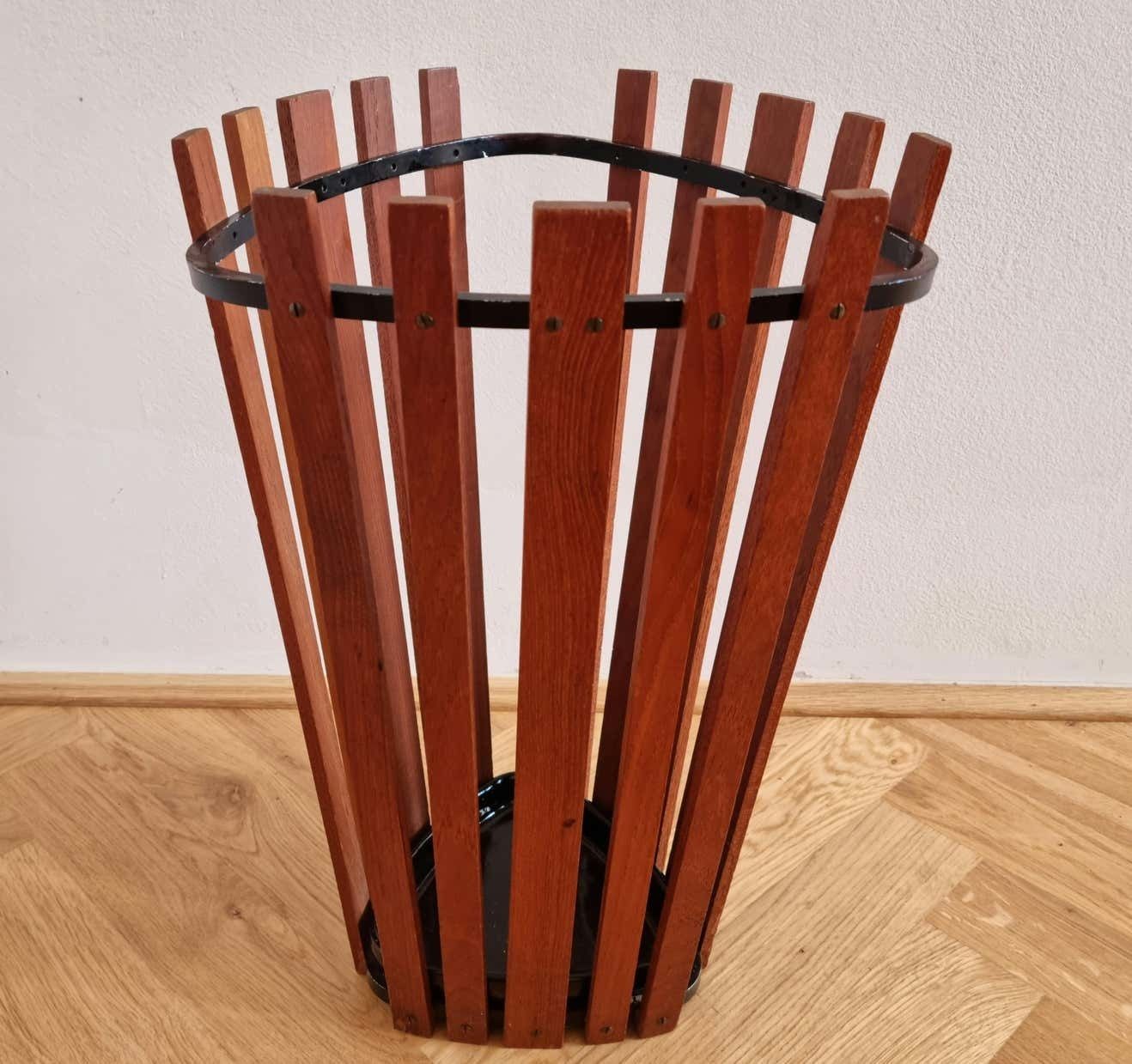 Mid Century Teak Umbrella Stand, Denmark, 1960s photo vinterior