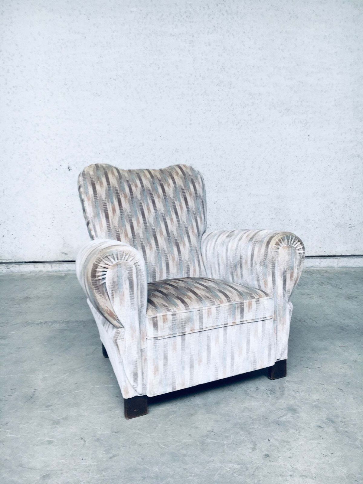 photo vinterior Art Deco Design Lounge Arm Chair Set, Belgium 1940's.