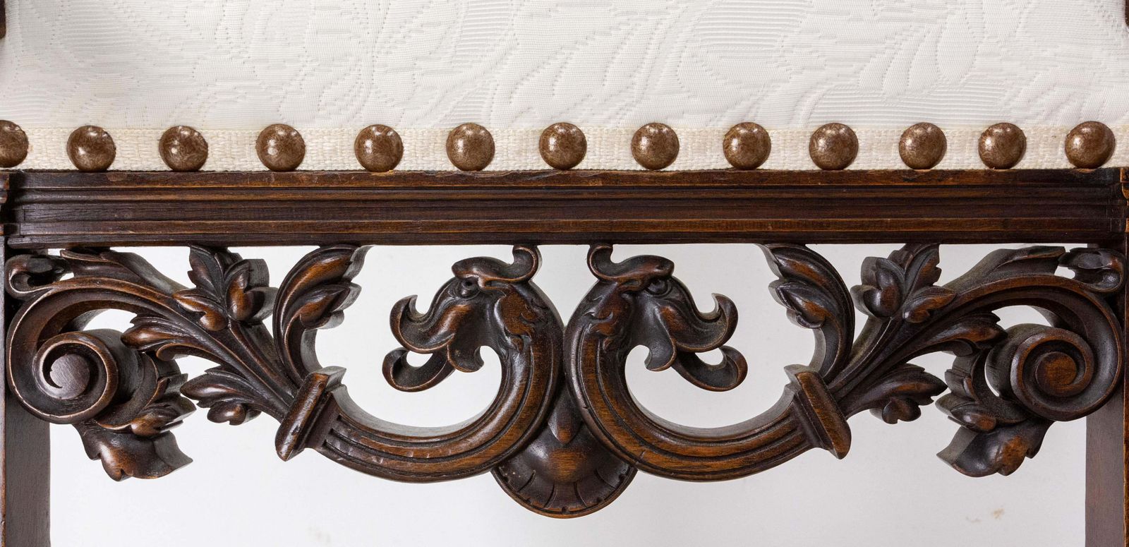 Meubels Paar Louis XIII Revival Fauteuils Van Walnoot, Open Armleuningen, Frans, 19e Eeuw – Opnieuw Te Bekleden photo