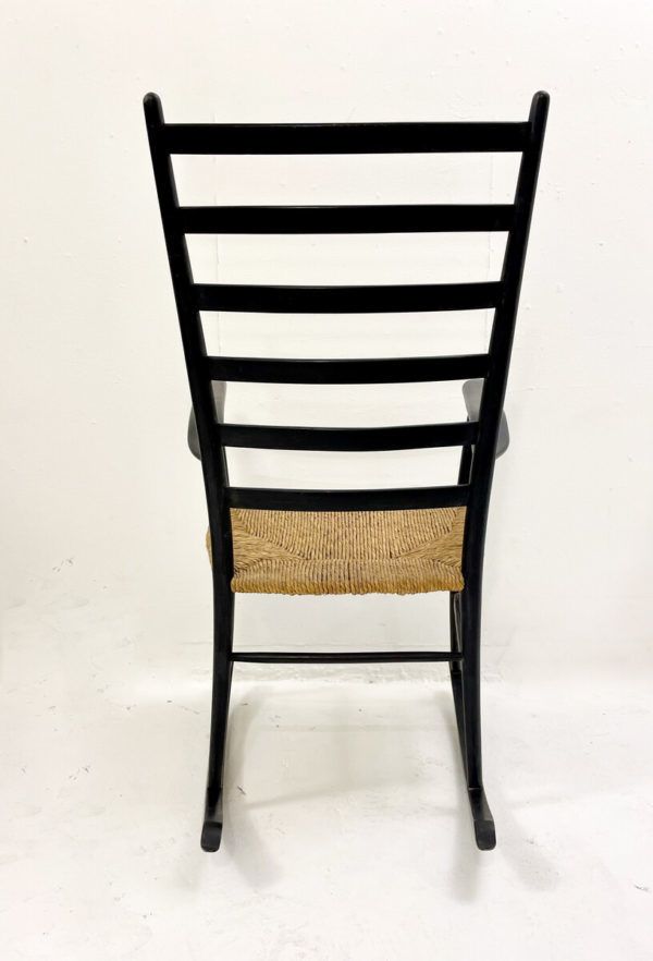 Italian Mid Century Wooden Rocking Chair photo Furniture