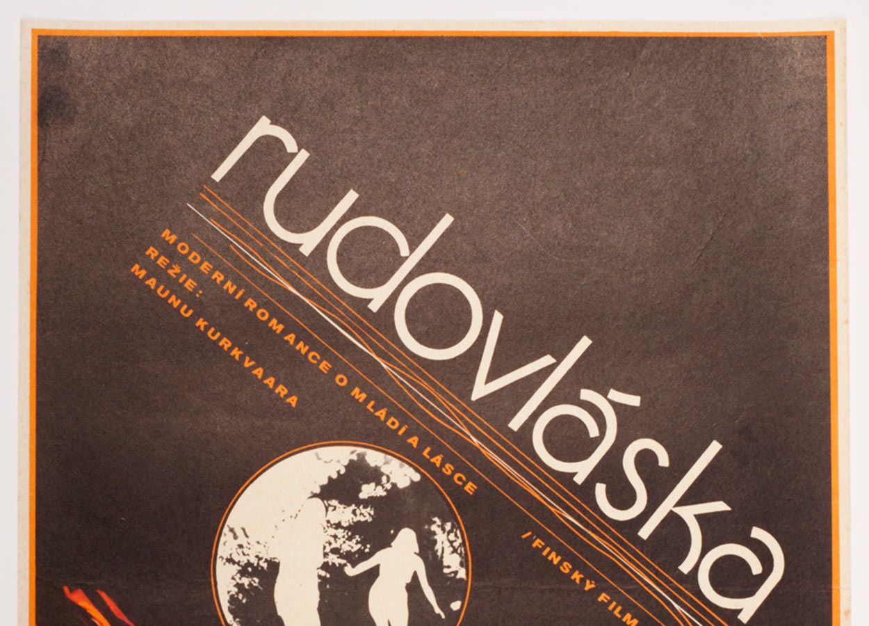 Original Film Poster, Redhead, Olga Stárková, 1974, Genuine Czech Vintage Print photo for sale