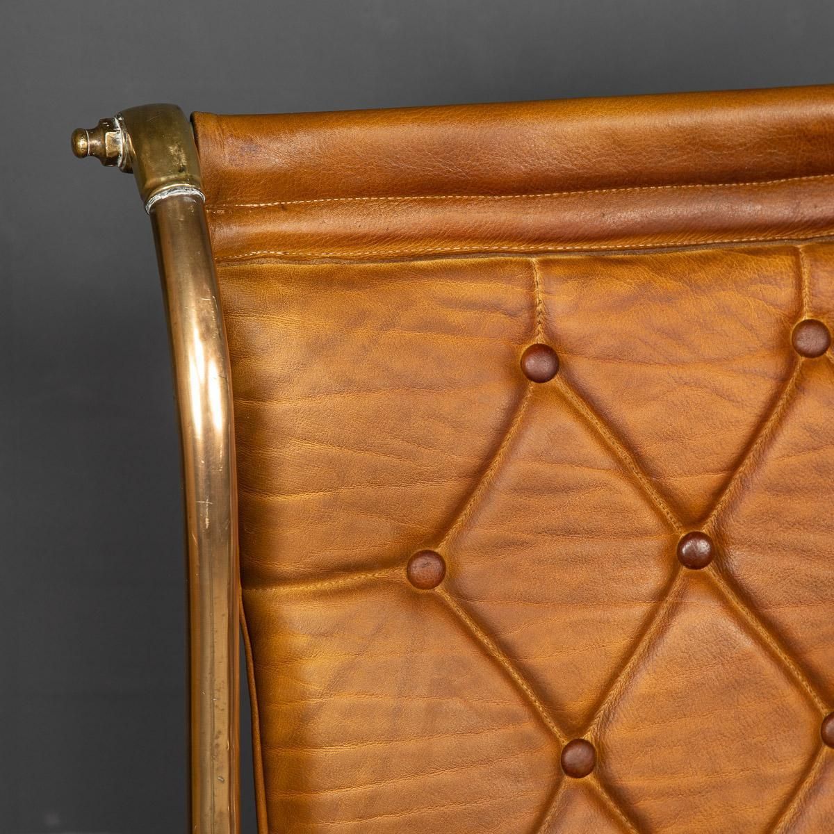 20th Century British Made Pair Of Leather Rocking Chairs, C.1950 photo vinterior