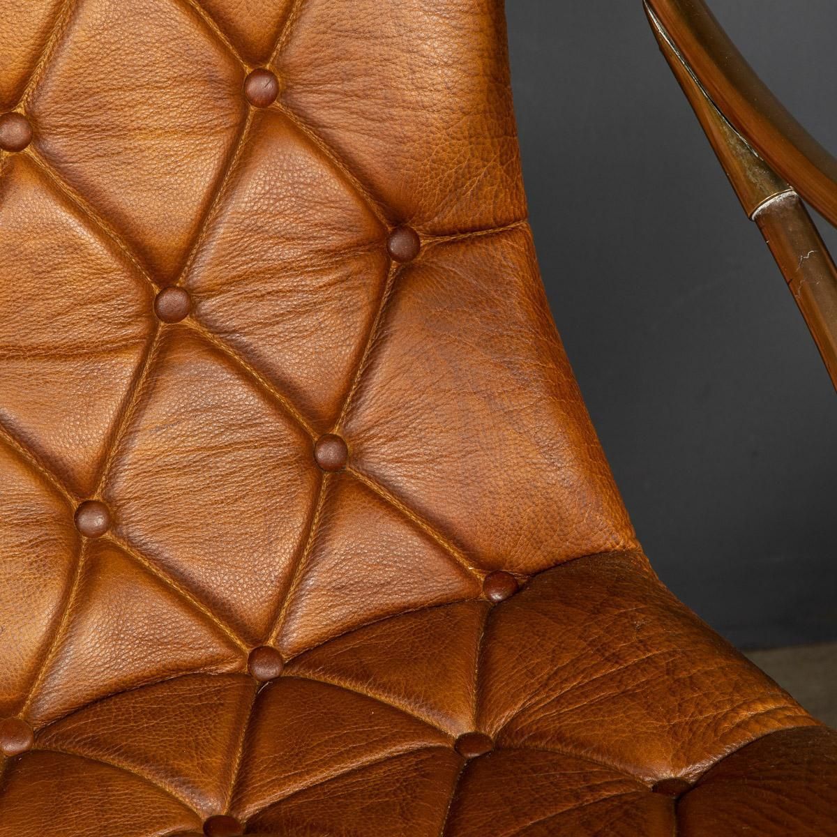 photo furniture 20th Century British Made Pair Of Leather Rocking Chairs, C.1950