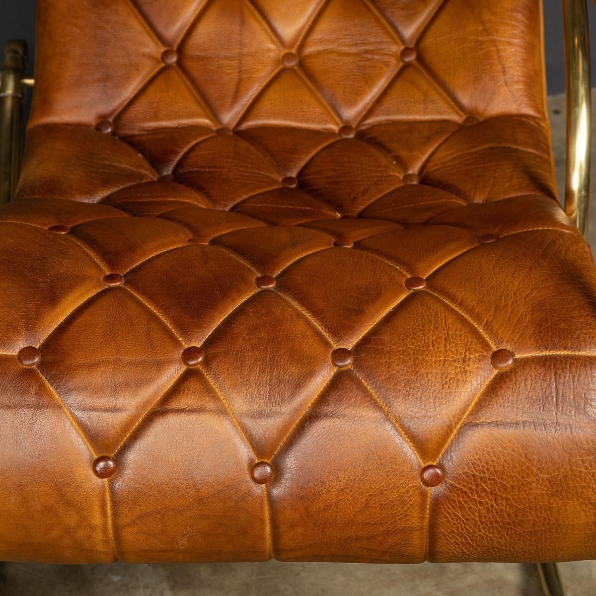 photo vinterior 20th Century British Made Pair Of Leather Rocking Chairs, C.1950