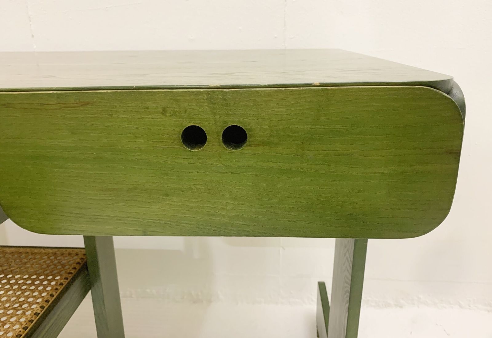 photo for sale Mid Century Modern Green Wooden Desk & Chair By Derk Jan De Vries