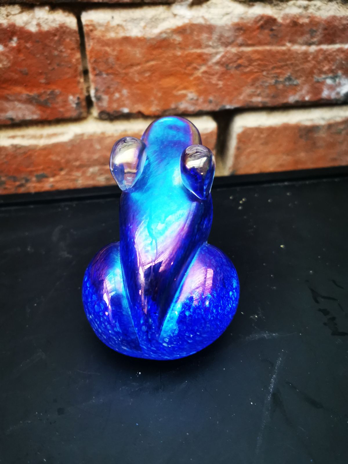 John Ditchfield Art Glass Irredescent Frog Paperweight photo Home Decor