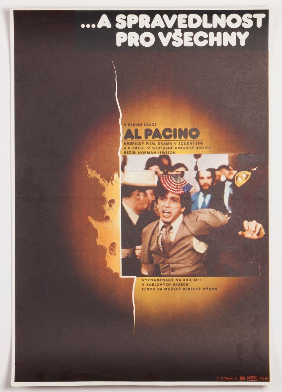 Original Film Poster, And Justice For All, Zdeněk Ziegler, 1981, Genuine Czech Vintage Print