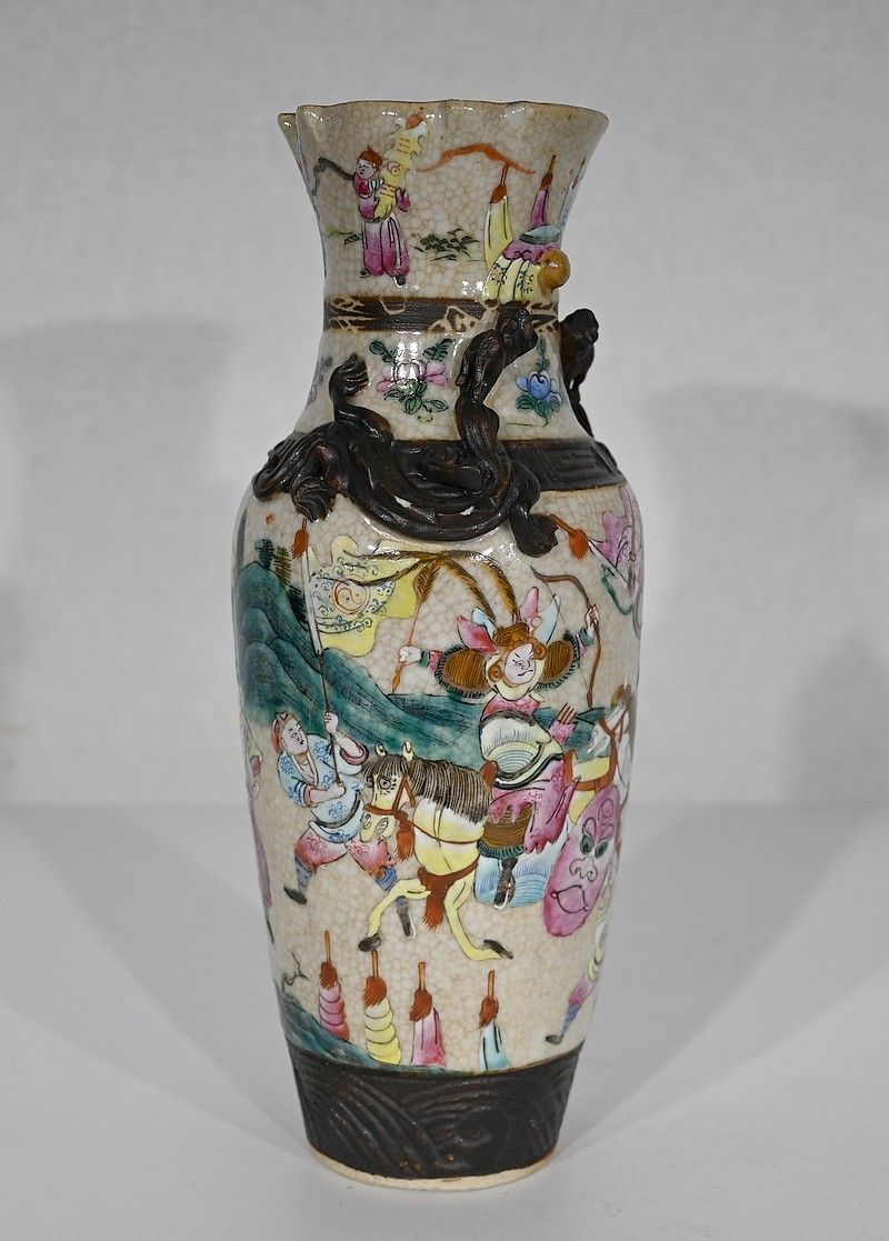 Nanjing Porcelain Vase, China, Late 19th Century photo vintage