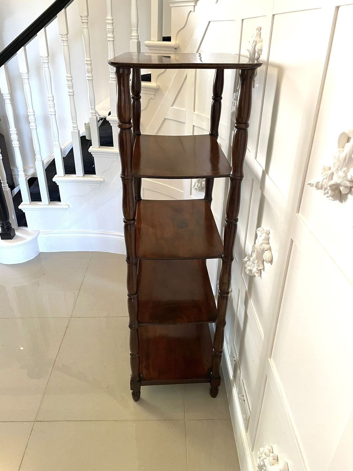 Antique Quality William IV Mahogany Freestanding Five Tier Whatnot photo for sale