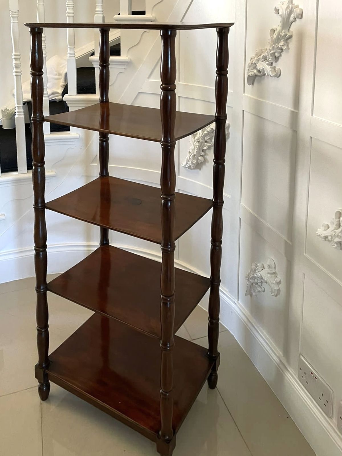 Antique Quality William IV Mahogany Freestanding Five Tier Whatnot photo vinterior
